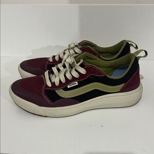 Vans Burgundy and Black Low-Top Sneakers